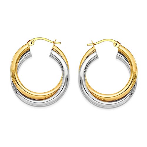 Lecalla Sterling Silver Jewelry Polished Hoop Earrings for Women 28mm