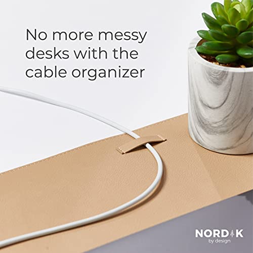 Nordik Leather Desk Mat Cable Organizer Mouse Mat Pad Protector Desk Blotter Pad