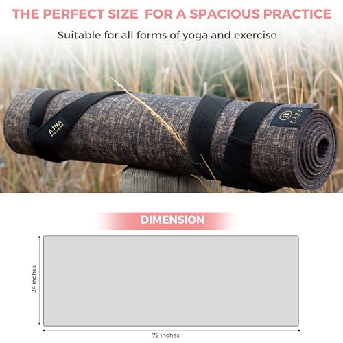 Ajna Organic Natural Jute Large Non Slip Eco Friendly yoga mats with Carrying Strap
