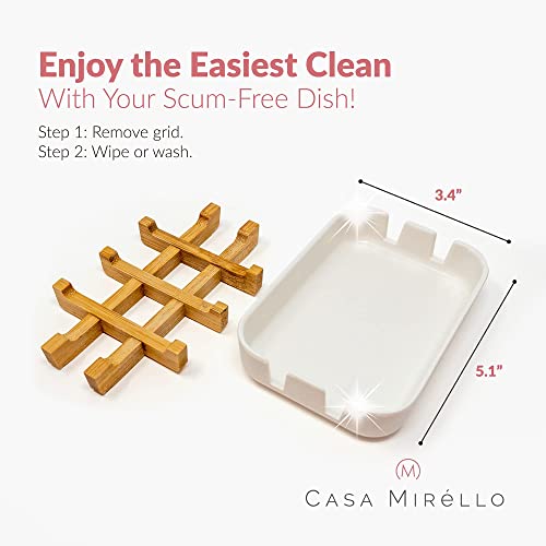 Casa Mirello Soap Dish for Bar Soap - Bamboo Soap Dish