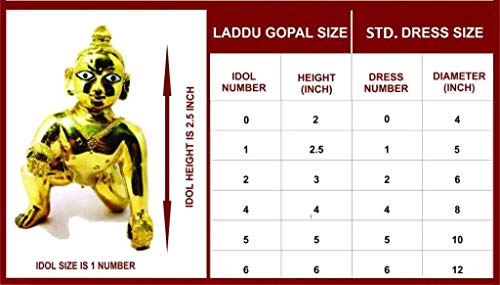 Esplanade Ladoo Gopal Poshak God Dress Bhagwaan Ki Poshaak Dev 6 Set Size 0