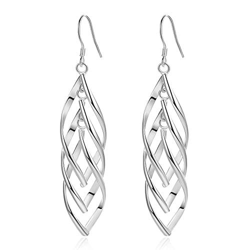 Hypoallergenic Linear Swirl Dangle Earrings for Women Boho Jewelry Gifts