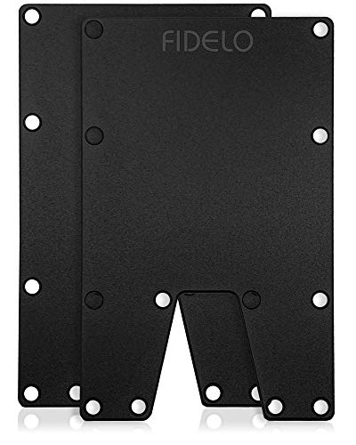 Fidelo Minimalist Wallet Faceplates - Made Of 7075 Aluminum And 3K Carbon Fiber & Compatible Eclipse Slim RFID Blocking Wallet Credit Card Holder (Wallet Not Included) - Stealth Black