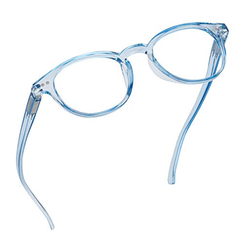 Readerest Round Blue Light Blocking Reading Glasses (Light Blue, 0.50 Magnification) Computer Glasses, fashionable for men and women, Anti Glare, Anti Eyestrain, UV protection