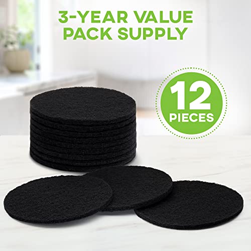 3 Years Supply Charcoal Filters for Compot Bucket 12 Pack 6.5 Inches in Diameter