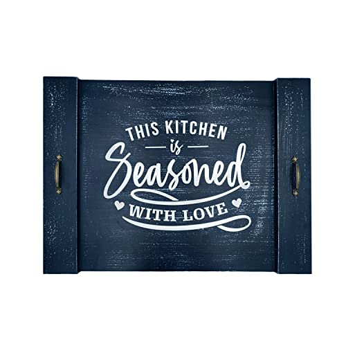 Happy Patch Blue Noodle Board Stove Cover for Electric or Gas Stove Farmhouse Wooden Stove Top Covers Distressed 22 x 30 x 1.57 Inches