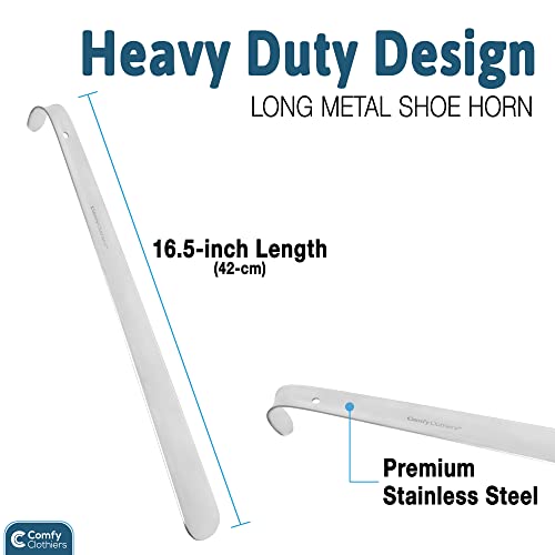 Comfy Clothiers Perfect Metal Shoe Horn Handle Multifunctional Stainless Steel