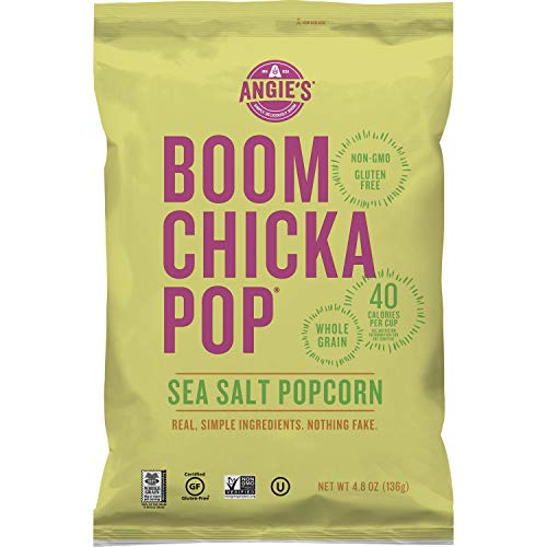 Angie's BOOMCHICKAPOP Sea Salt Popcorn 4.8 oz Bag Pack of 12