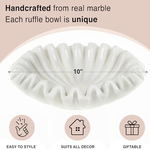 Strona 10 Marble Ruffle Bowl White Fluted Bowl Decorative Coffee Table Decor