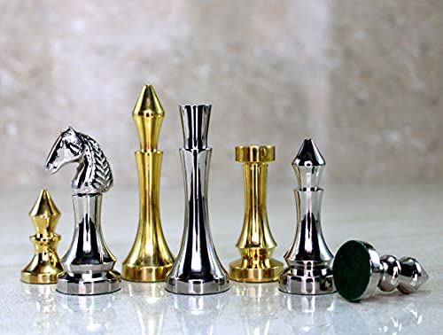 StonKraft Brass Chess Pieces Chess Coins Pawns Chessmen (3.5" Inches King Height)