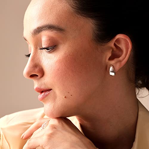 Lecalla Sterling Silver Jewelry Omega Back Pierce Earrings for Women