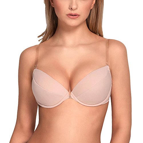 Vivisence Eve Underwired Push-up Bra Removable Silicone Straps Beige