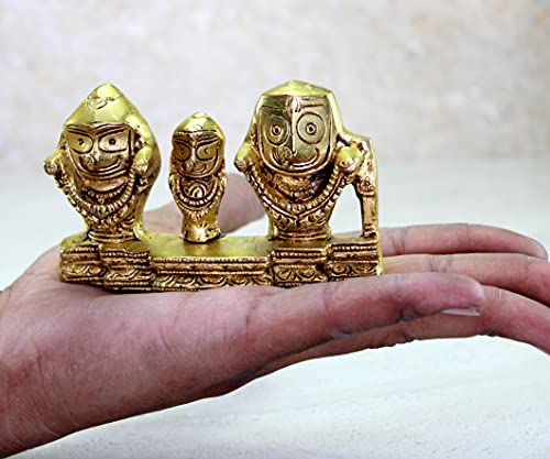 Esplanade Brass Lord Puri Jagannath Idol for Decor Idol Murti Statue 2.75 Inches