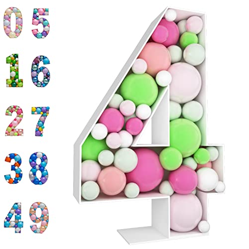 3ft Mosaic Balloon Frame Number 4 Marquee Cut Kit Thick Birthday Decoration