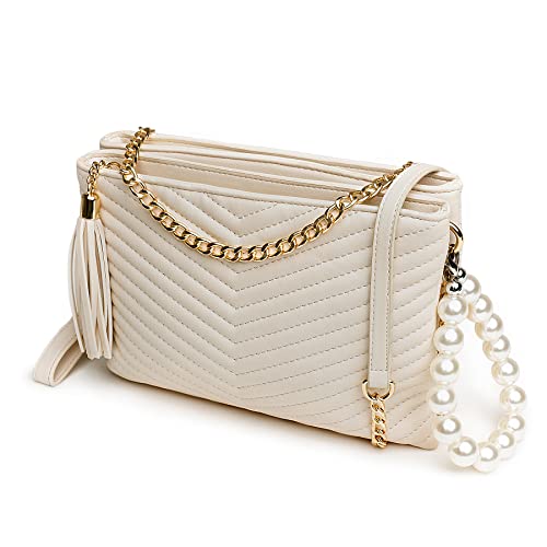 Before & Ever White Wristlet Clutch Purses for Women Large Body Handbags