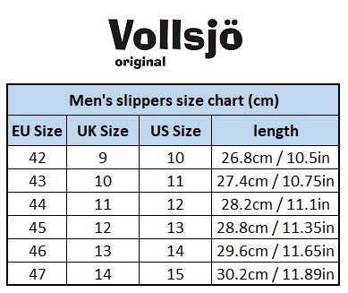 Vollsjo Men's Felt House Slippers Vegan Handmade in EU Low, Light Grey,12