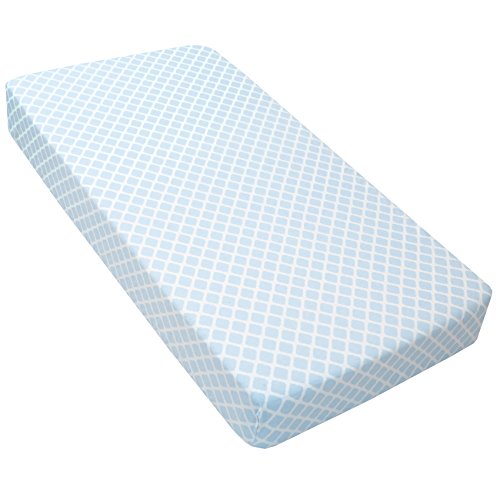 Kushies Soft Cotton Flannel Crib Sheet Made in Canada Blue Lattice