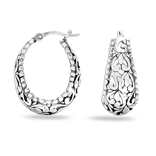 Lecalla 925 Sterling Silver Hoop Earrings Small Earrings for Women