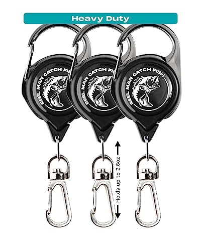 HOOK-EZE Fly Fishing Zinger Retractor for Anglers Vest Pack of 3 Backpack