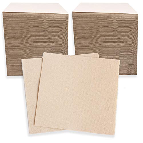 Upper Midland Products 500 Ct 13x13 Inch EcoFriendly Biodegradable Brown Napkins