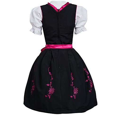 Gaudi-Leathers Women's Set-3 Dirndl Pieces Embroidery 36 Pink/Black