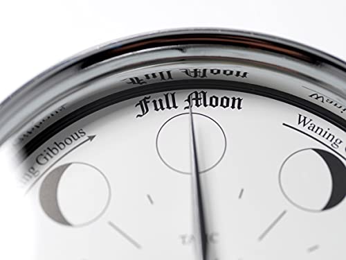 Tabic Chrome Moon Phase Clock with White dial