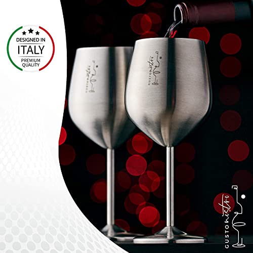 Stainless Steel Wine Glass - Cute, Unbreakable Wine Glasses For Travel,  Camping And Pool - Fancy, Unique And Cool Portable Metal Wine Glass For  Outdo