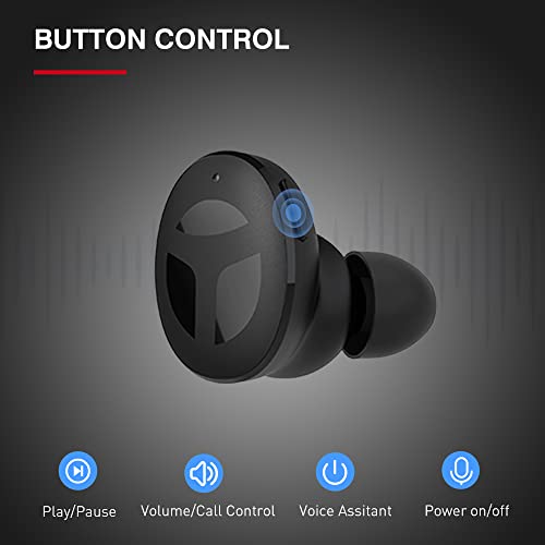 TRANYA M10B Wireless Sports Earbuds, Button Control, Premium Sound with Deep Bass, 32H Playtime, 4 Microphones Design for Call, Bluetooth Earbuds, IPX5 Waterproof Headphones for Sports