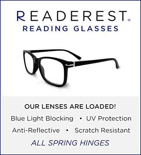 Readerest Blue Light Blocking Reading Glasses Black 350 Magnification