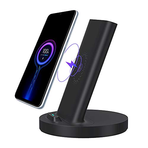 Xiaomi Mi 20W Wireless Charging Stand, Vertical Design, New Wireless Charging Experience, 20W max, Universal Fast Charge, Dual coils, Charges Through case, Black