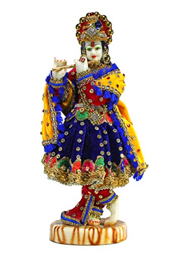 Esplanade Resin Krishna Kishan Murti Idol Statue Sculpture 11 Inch Multi Colour
