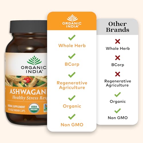Organic India Ashwagandha Herbal Supplement Endurance & Strength 90 Capsules