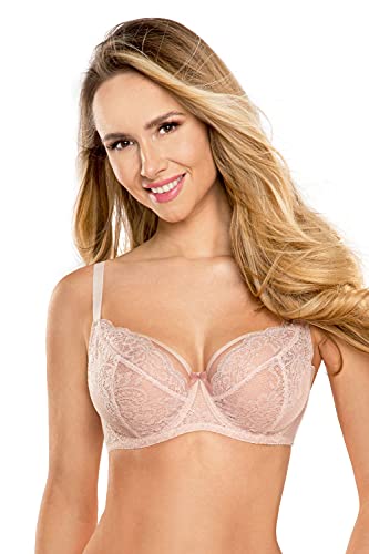 Vivisence Women's Underwired Lace Non Padded Bra 1044 Pink 32D