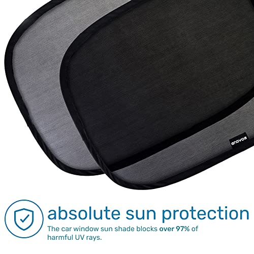 Enovoe Baby Car Window Shades 2 Pack 21x14 Inch Sun Glare UV Protection for Kids