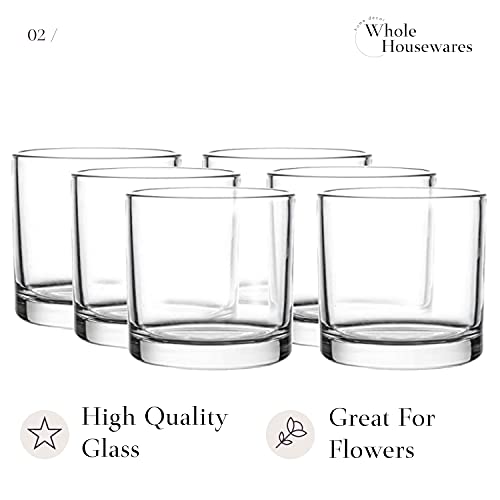 Whole Housewares 4x4 Glass Cylinder Vase Candles Holders Decorative