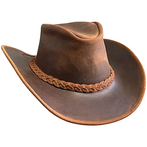 Brandslock Cowboy Hat Handcrafted Lightweight Wide Brim Brown