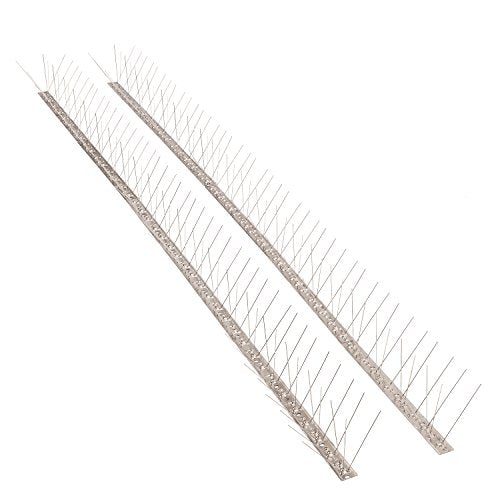 Bird Blinder Steel Bird Spikes for Pigeons and Other Small Birds - 4 inch Wide Pre-Assembled Bird Deterrent No Plastic (33 ft Coverage)