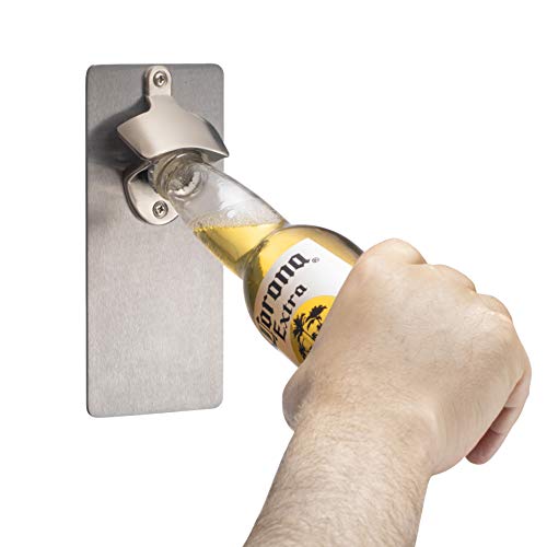 Bruntmor Capmags Strong Magnetic W Zinc Alloy Beer Opener & Cap Catcher Metal