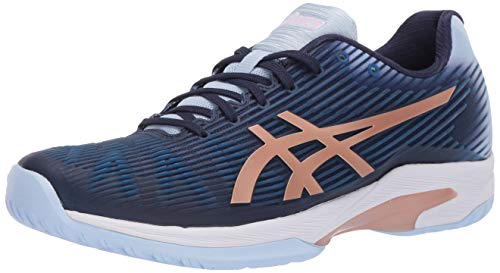 ASICS Women's Solution Speed FlyteFoam Tennis Shoes 5 Peacoat/Rose Gold