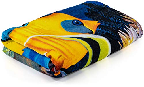 Dawhud Direct Coral Reef Tropical Fish Beach Towel 30x60 Inch