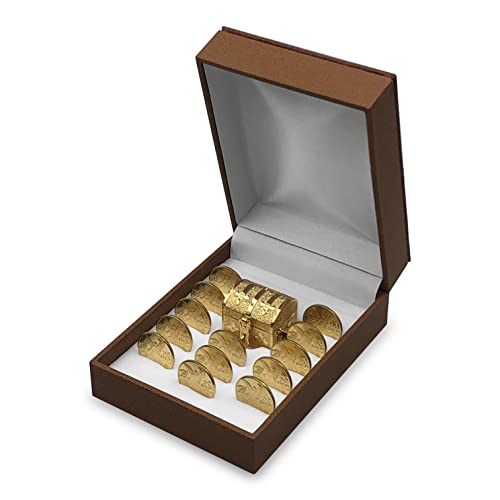 Nh 24k Gold Plated Wedding Unity Coins Decorative Case Arras Ceremony Gift Set