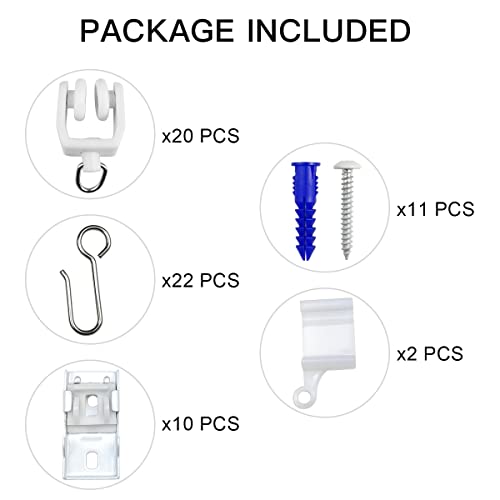 KXLIFE Accessories Kit for Flexible Ceiling Curtain Track, Bendable Curtain Track Hardware Set (Accessories Set)