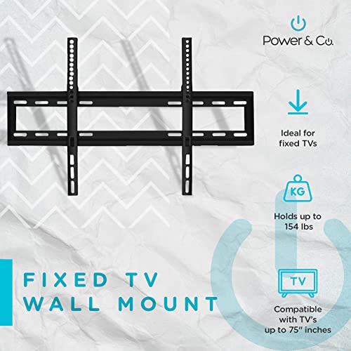 Power & Co Universal Fixed TV Wall Mount VESA Compatible Bracket