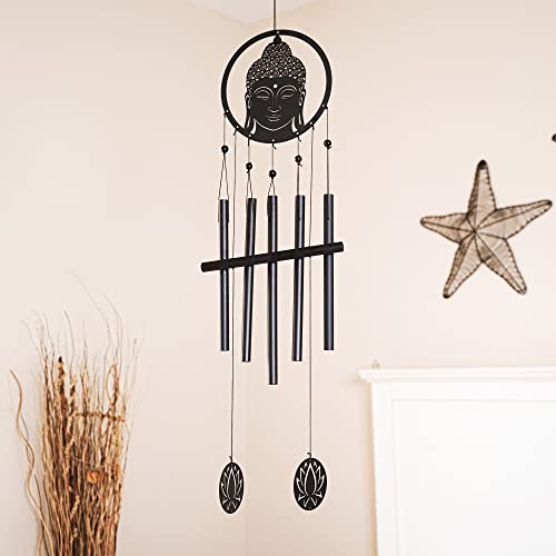 VP Home 28 Inch H Eternal Zen Buddha Wind Chimes Outdoor Garden Decor