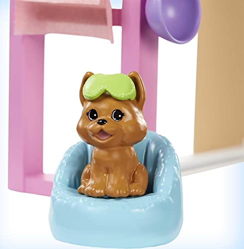 Barbie Face Mask Spa Day Playset with Brunette Barbie Doll, Puppy, 3 Tubs of Barbie Dough and 10+ Accessories to Create