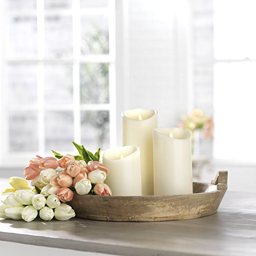 Raz Imports Moving Flame Ivory Pillar Candles With Remote Living Room Bedroom