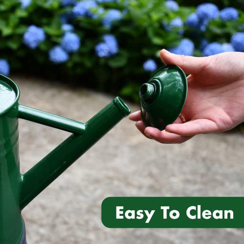 Homarden Half Gal Green Watering Can Metal Removable Spout Indoor Outdoor Plant