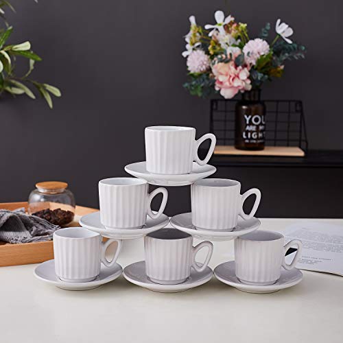 Bruntmor Christmas Gift Choice Espresso Cups And Saucers Set Of 6