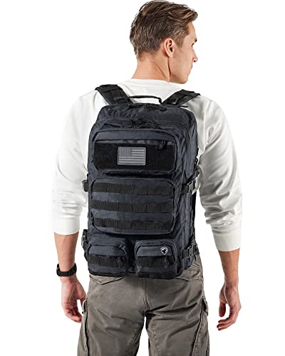 Falko Tactical Backpack - 2.4x Stronger Work and Military Backpack - Water Resistant and Heavy Duty Large Backpack (50L)(Navy)