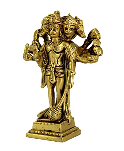 Esplanade Brass Panchmukhi Hanuman Anjaneya Pavan Statue 6.5 Inch